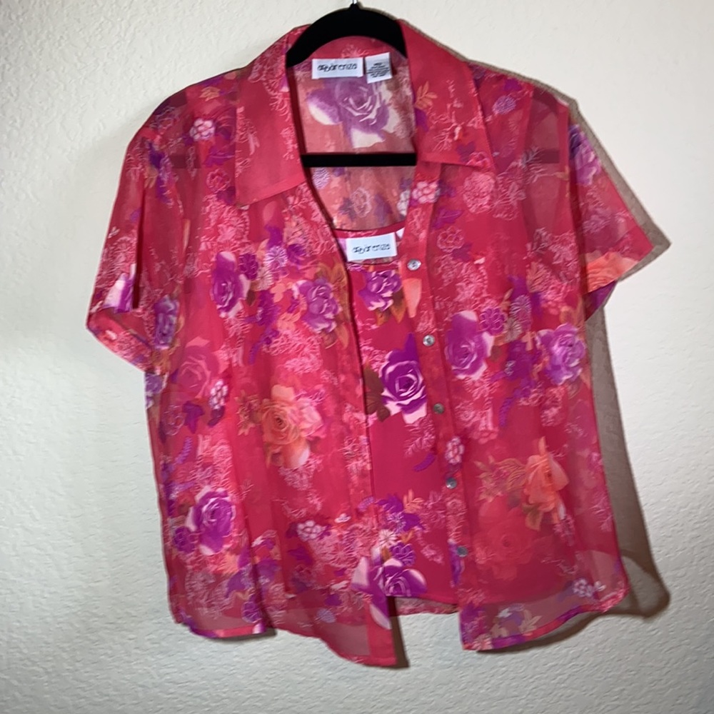 Appàrenza Floral Shirt and Tank Top set size M